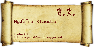 Nyári Klaudia névjegykártya