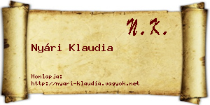 Nyári Klaudia névjegykártya